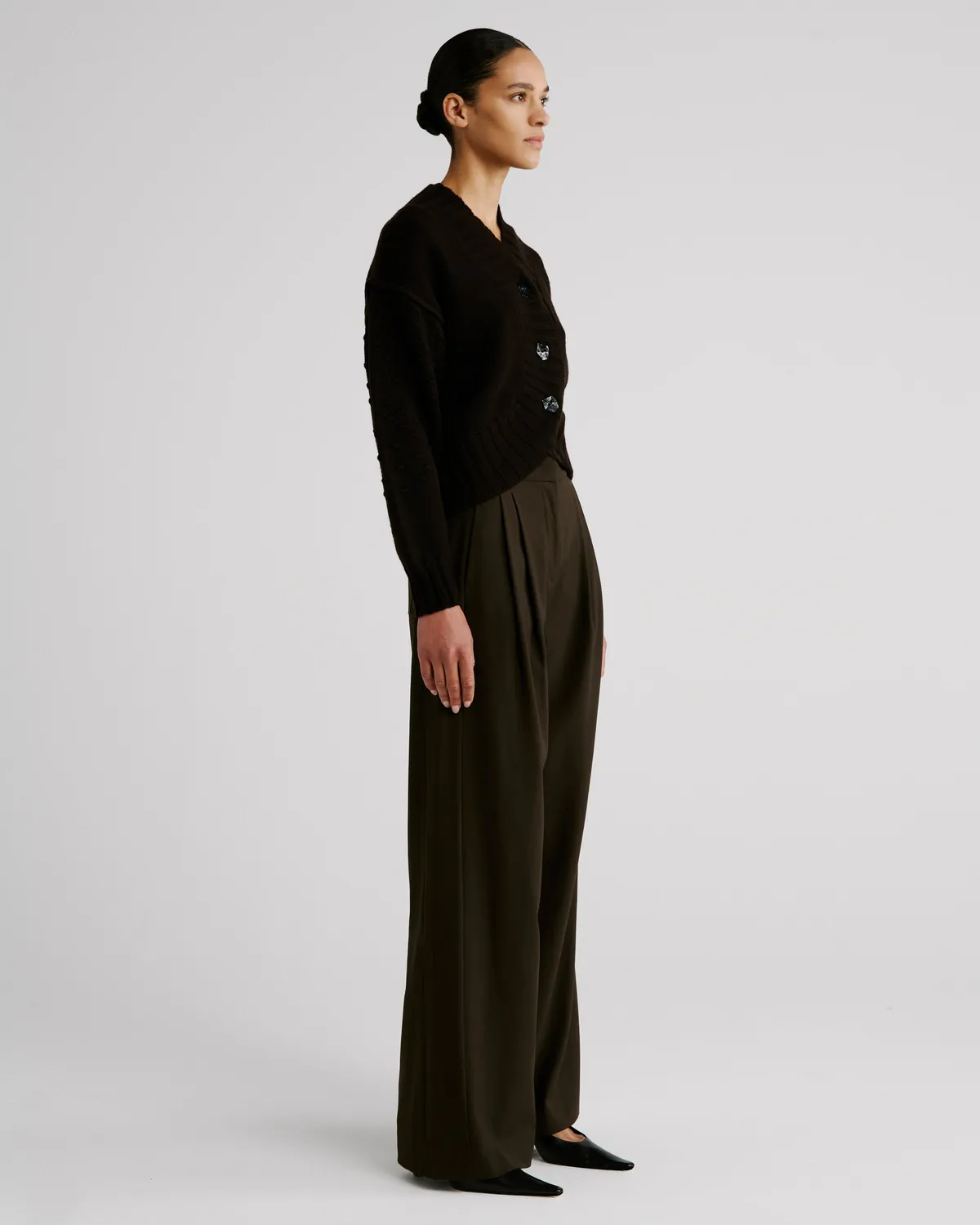 Violante Nessi Scanavino cardigan marrone lana merino
