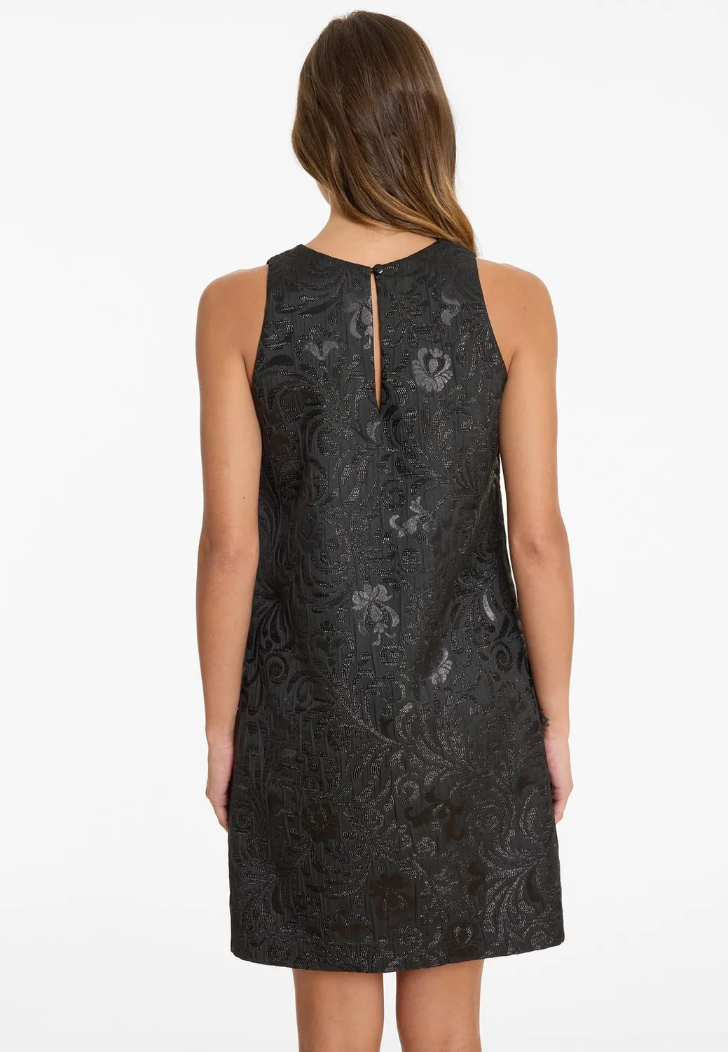 Ana Alcazar Absani vestito broccato nero corto