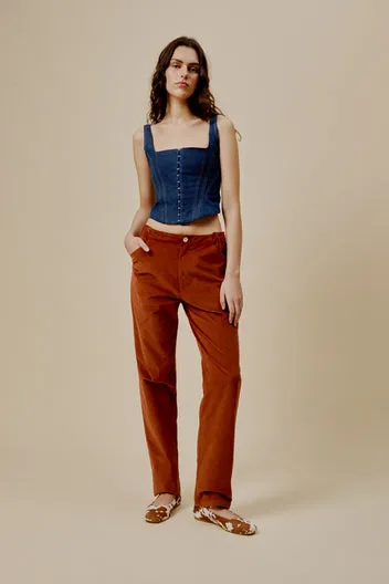 Dahlia Desmond pantaloni arancioni velluto