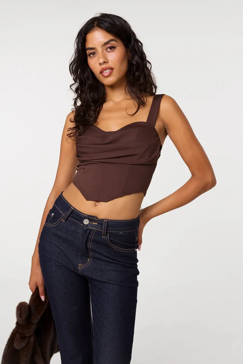 Pink Vanilla Corset Top Cioccolato Scollo Dolce