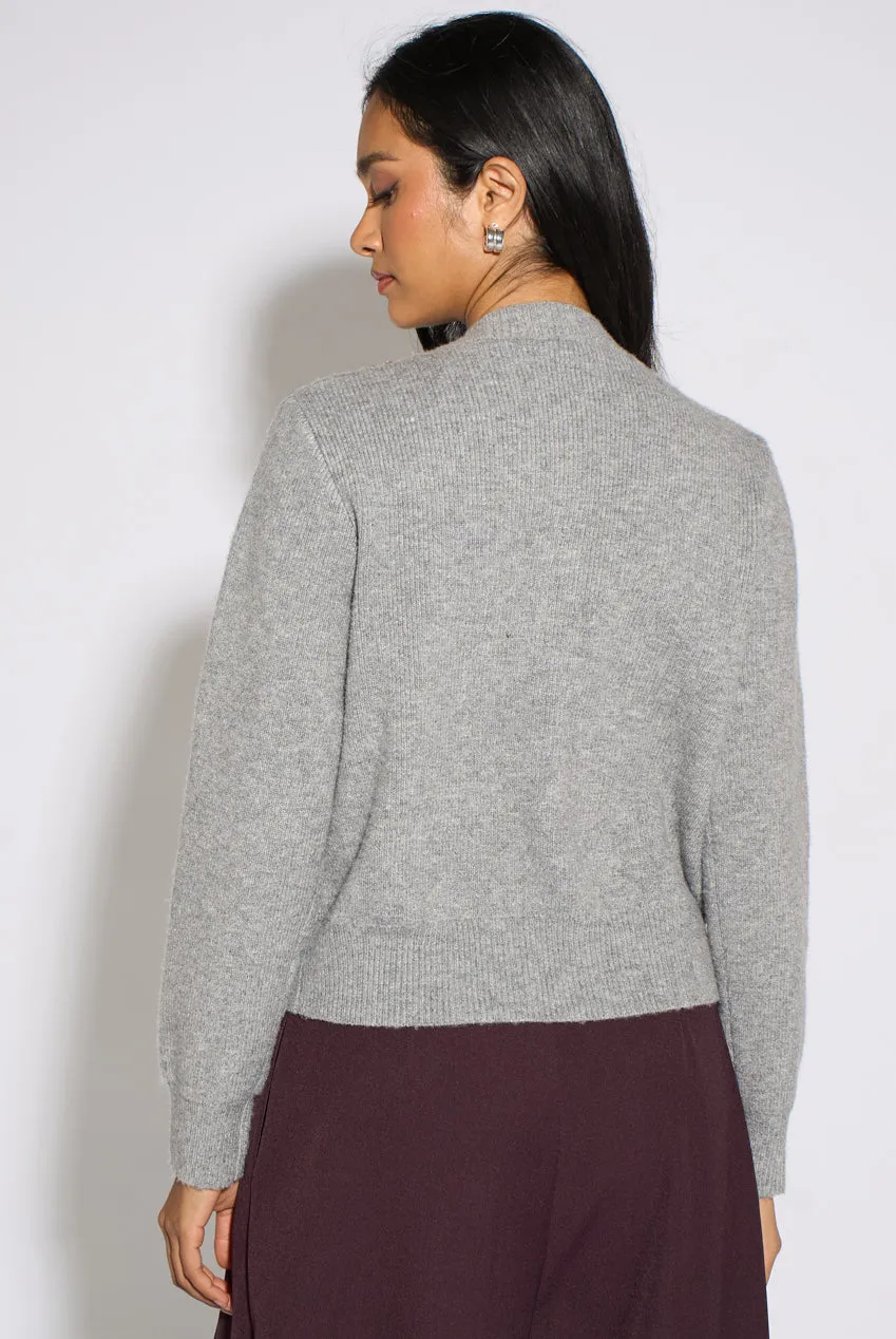 Gini London cardigan knit grigio con strass taglia S/M