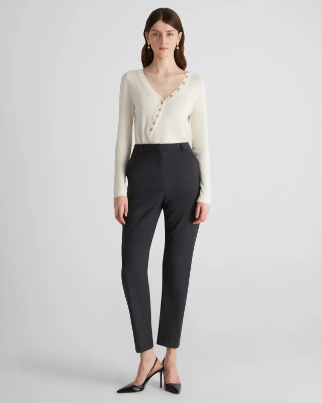 Violante Nessi New York pantaloni grigi lana crespo