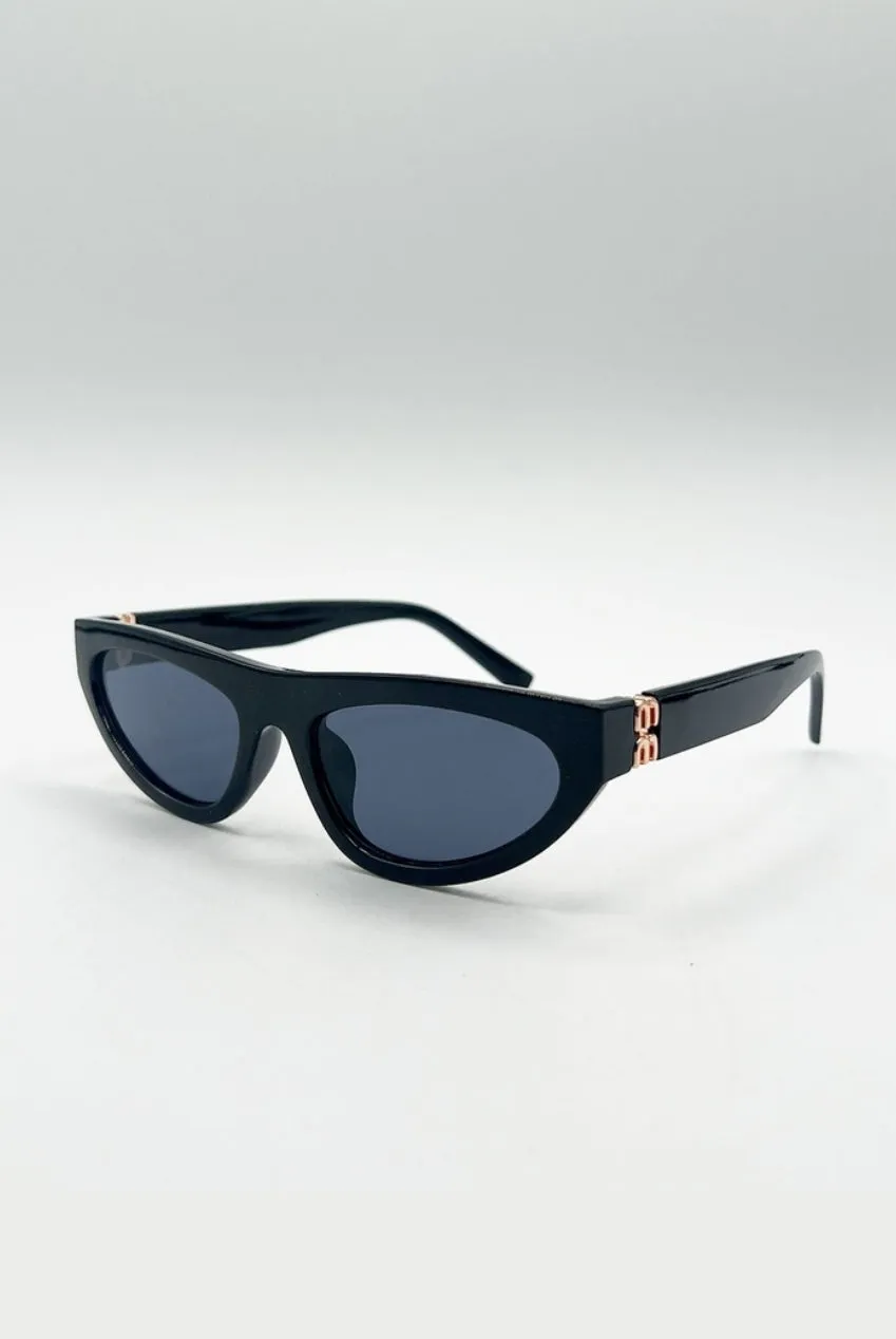 SVNX Retro Oval occhiali da sole nero taglia unica UV400