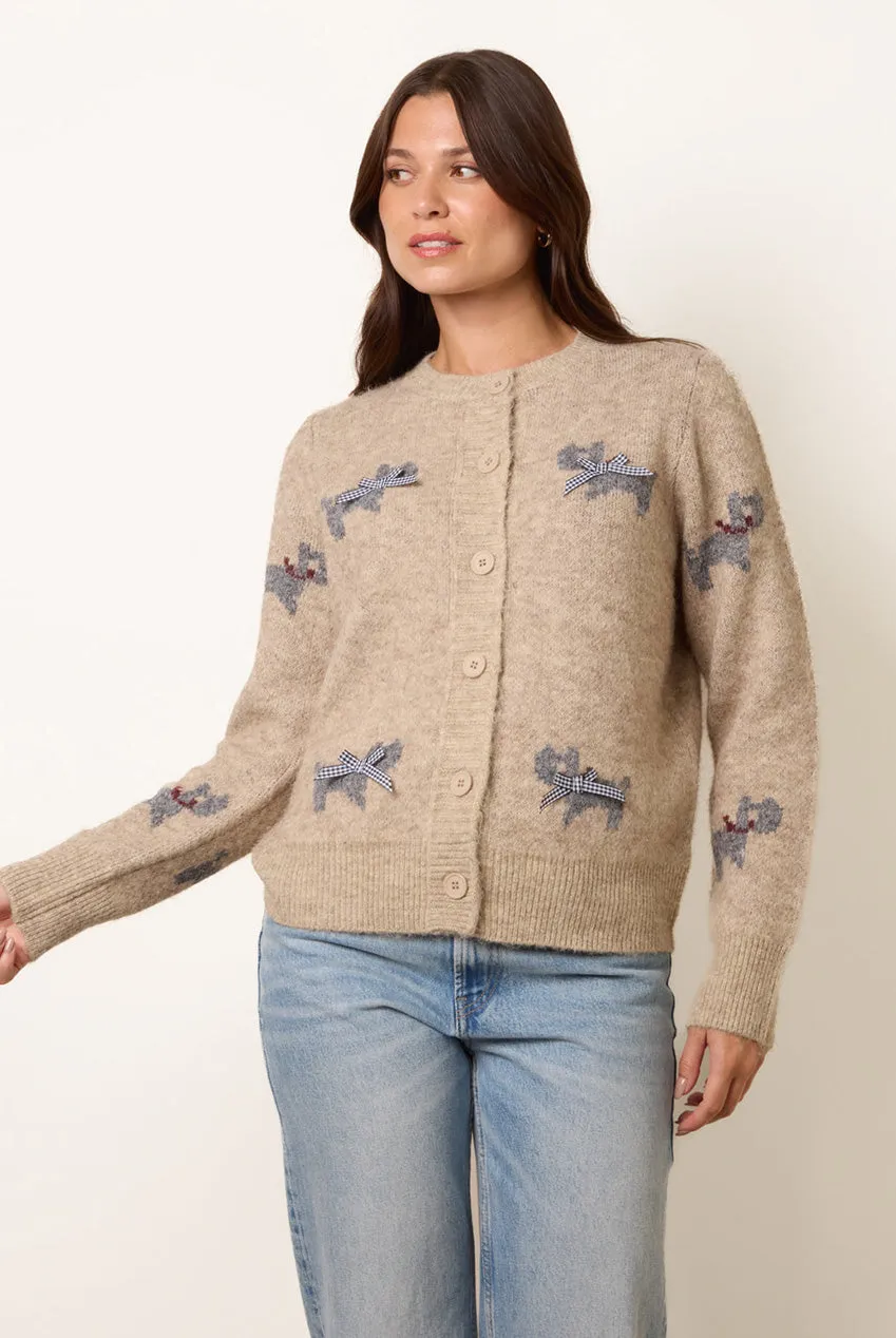 Blue Vanilla Cardigan Stone con Cane e Fiocchi
