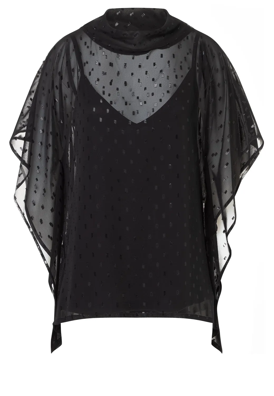 Ana Alcazar Cibini top chiffon nero glitter