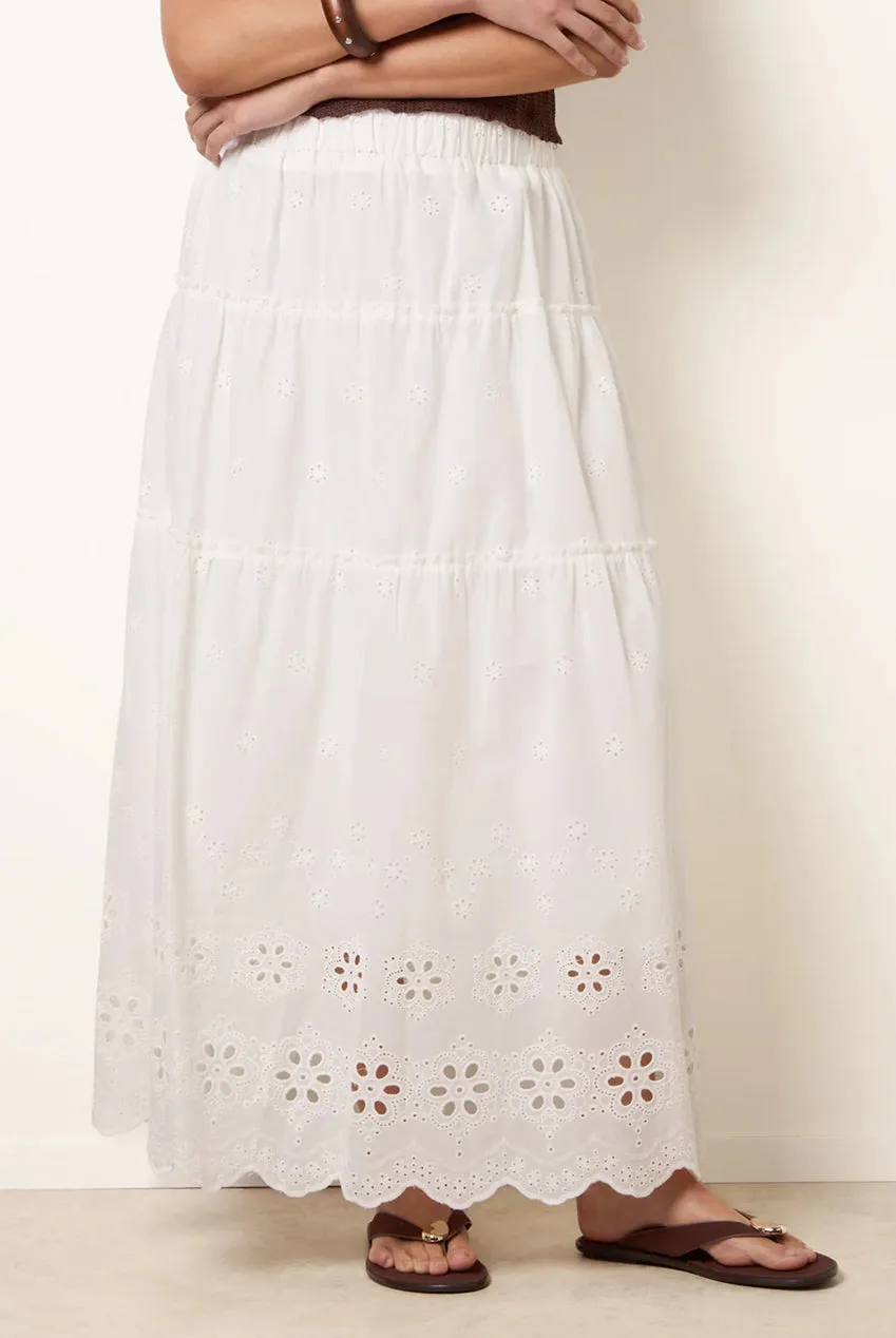 Blue Vanilla Crochet Detailed gonna maxi bianca