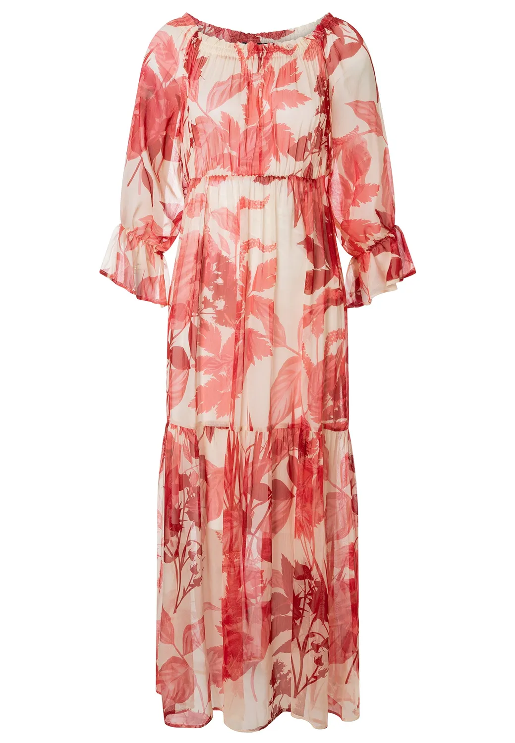 Ana Alcazar Doreyam abito lungo floreale off-shoulder