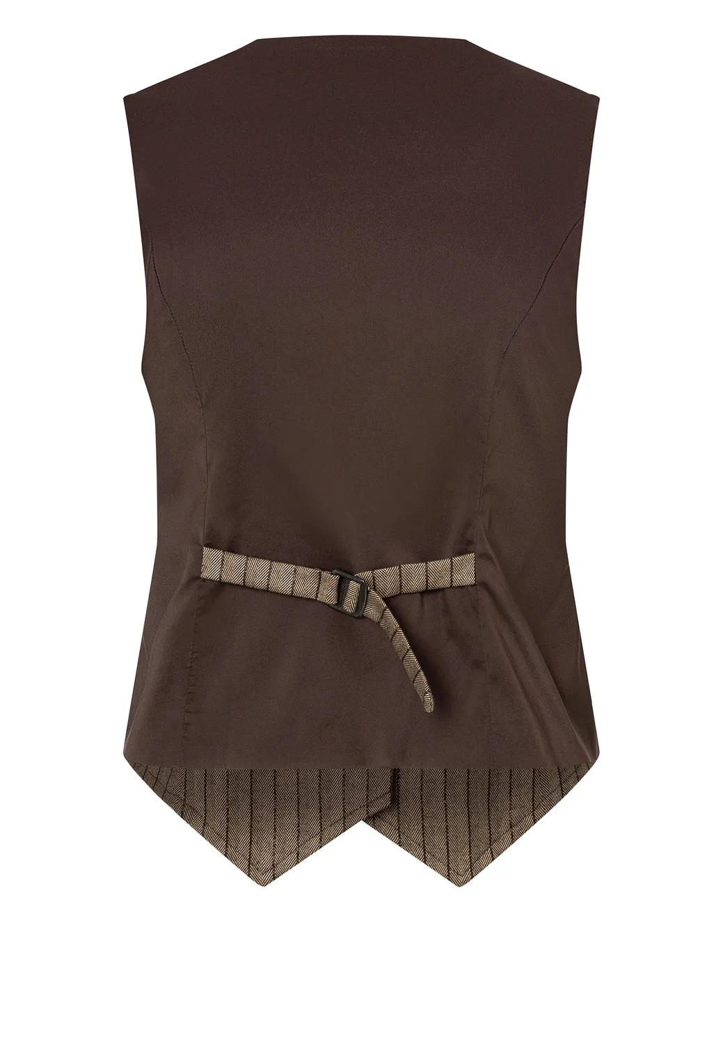 Ana Alcazar Enlivaris gilet gessato marrone