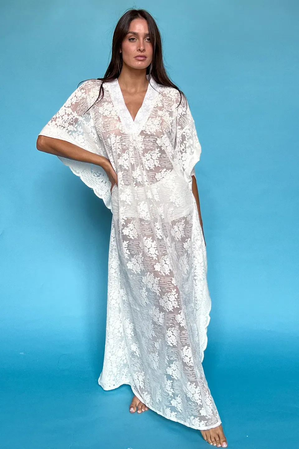 Antica Sartoria Positano DV1091 poncho lungo bianco