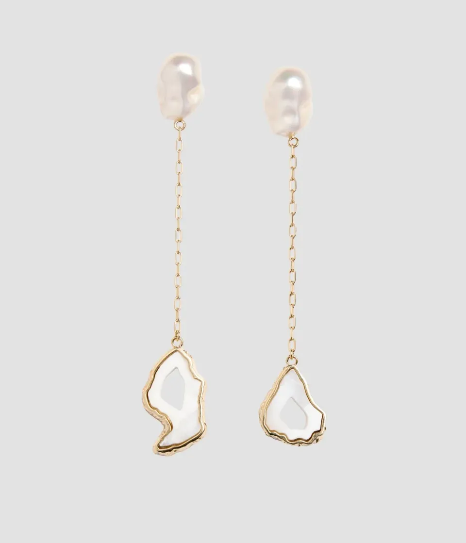 Erdem Stone Drop orecchini pendenti perla agata
