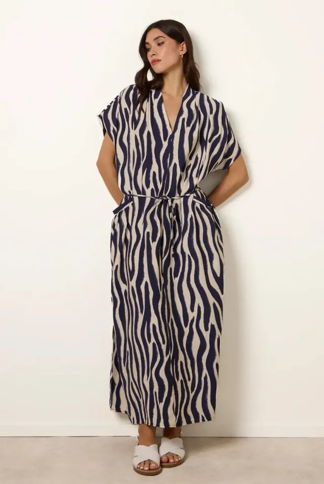 Goddiva Blue Vanilla abito zebrato blu navy taglia unica