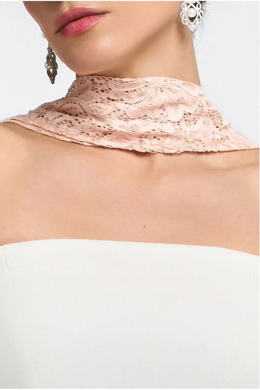 Goddiva Floral Lace sciarpa rosa cipria in pizzo