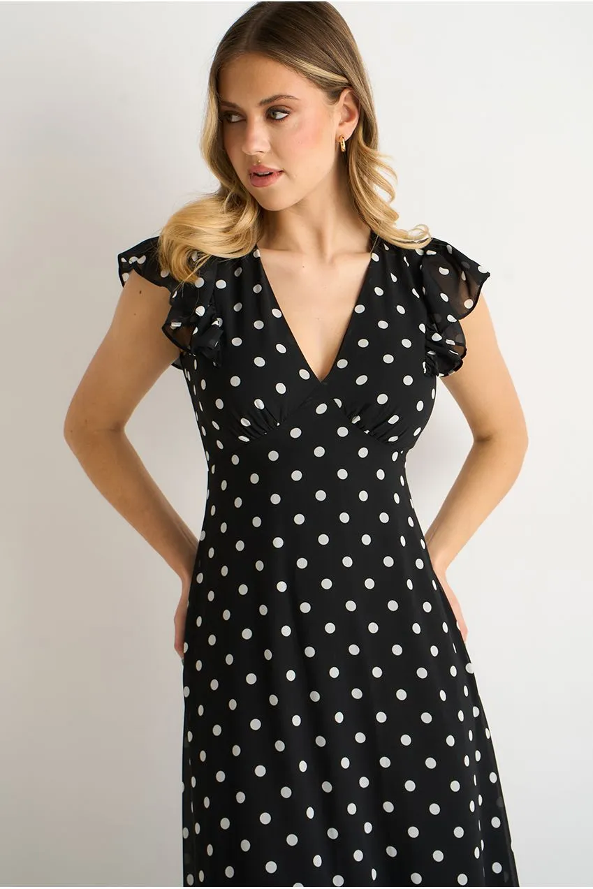 Gini London Skater abito midi nero 12 scollo a V
