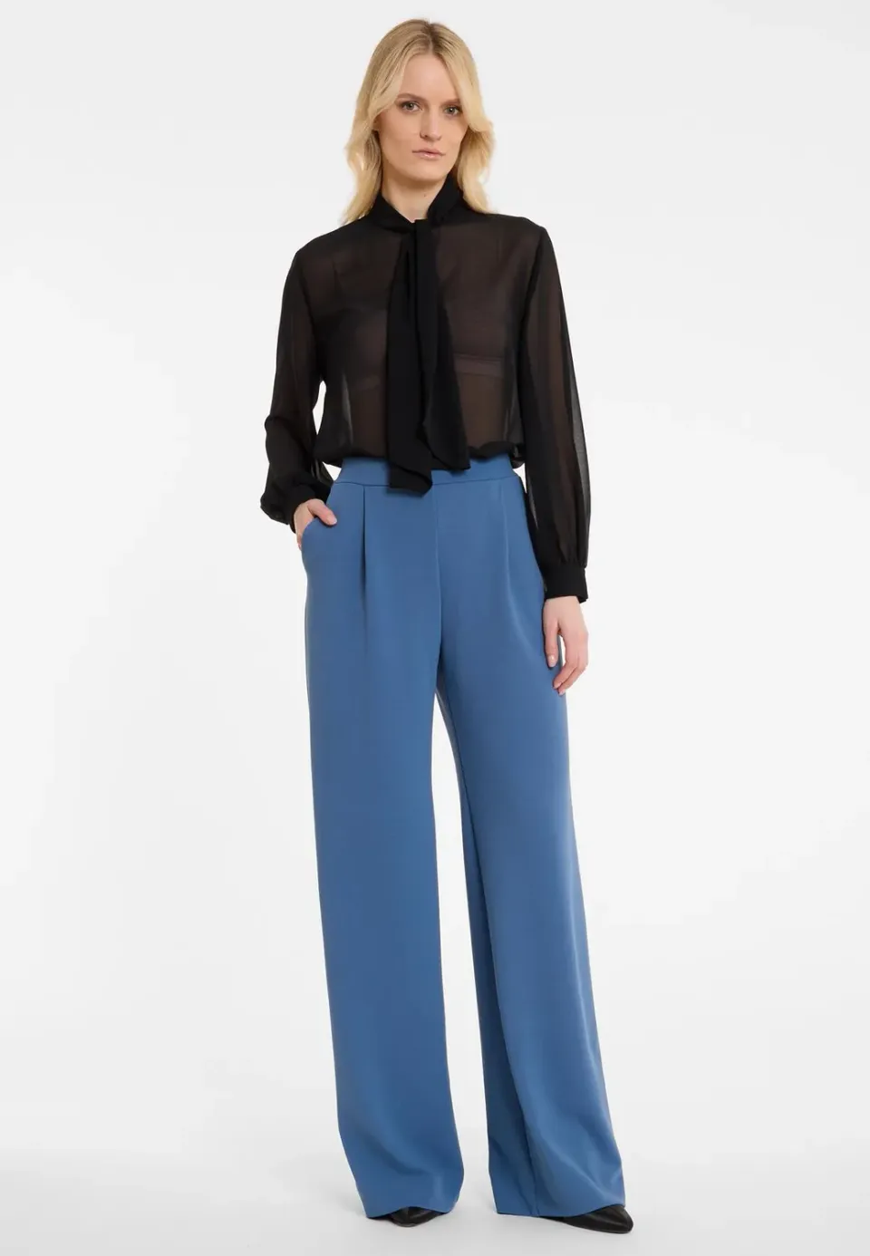 Ana Alcazar Marlene Adyla pantaloni palazzo blu