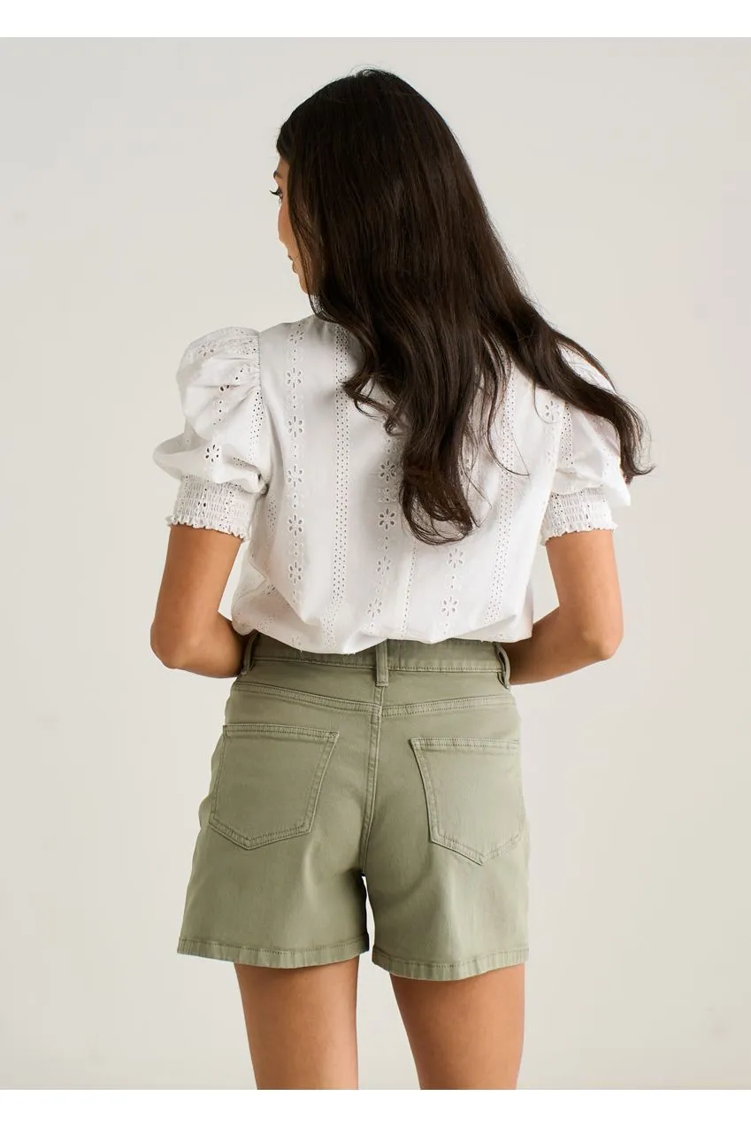 Gini London Khaki shorts denim cachi tasche classiche