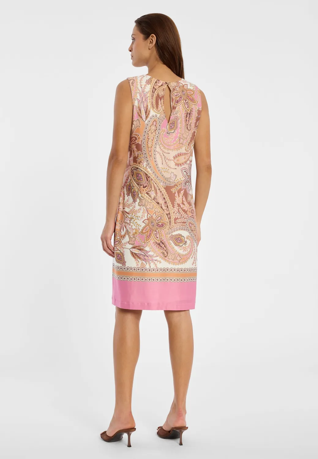 Ana Alcazar Dhiva abito tubino fantasia paisley beige