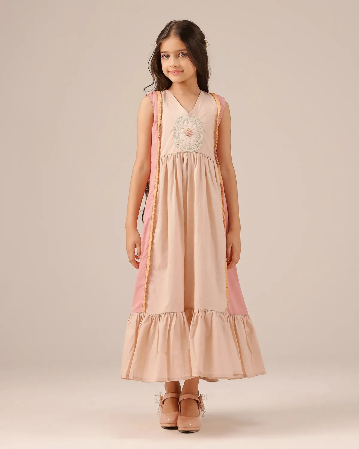 Our Dve Merry Berry Dress & Jacket completo rosa bambina