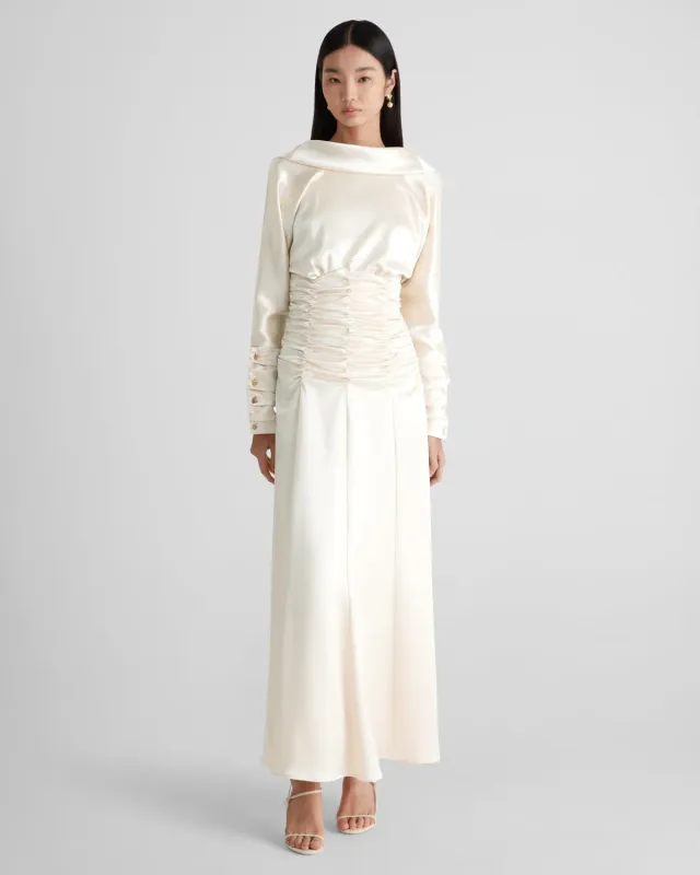Violante Nessi Edgar abito avorio satin schiena nuda