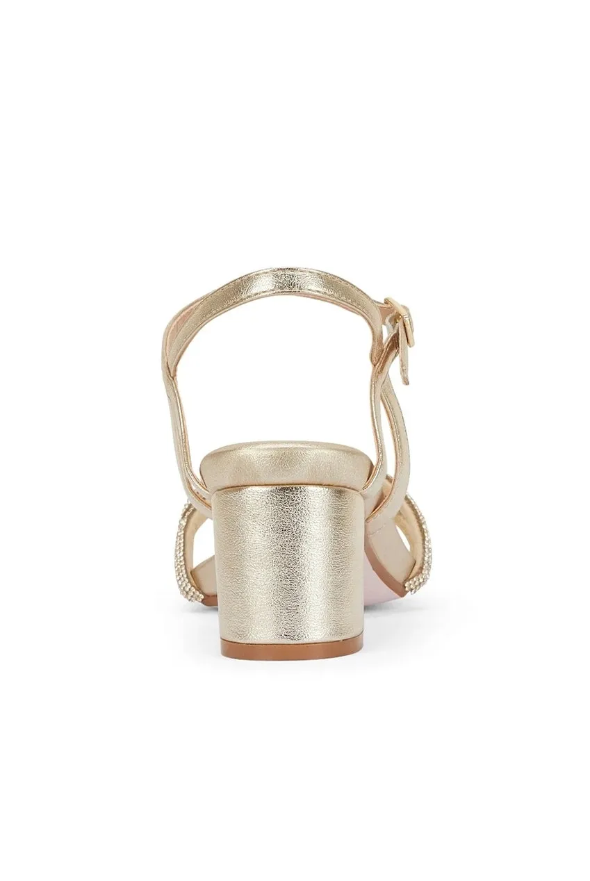 Malow London Lana sandali oro tacco 5,5 cm strass