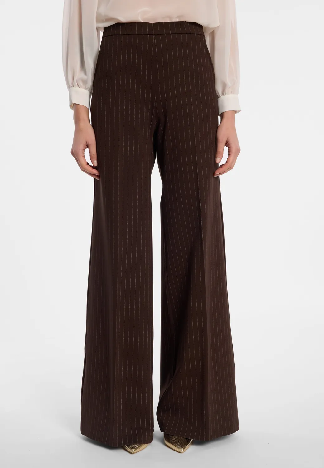 Ana Alcazar Marlene Eweltis pantaloni palazzo gessati