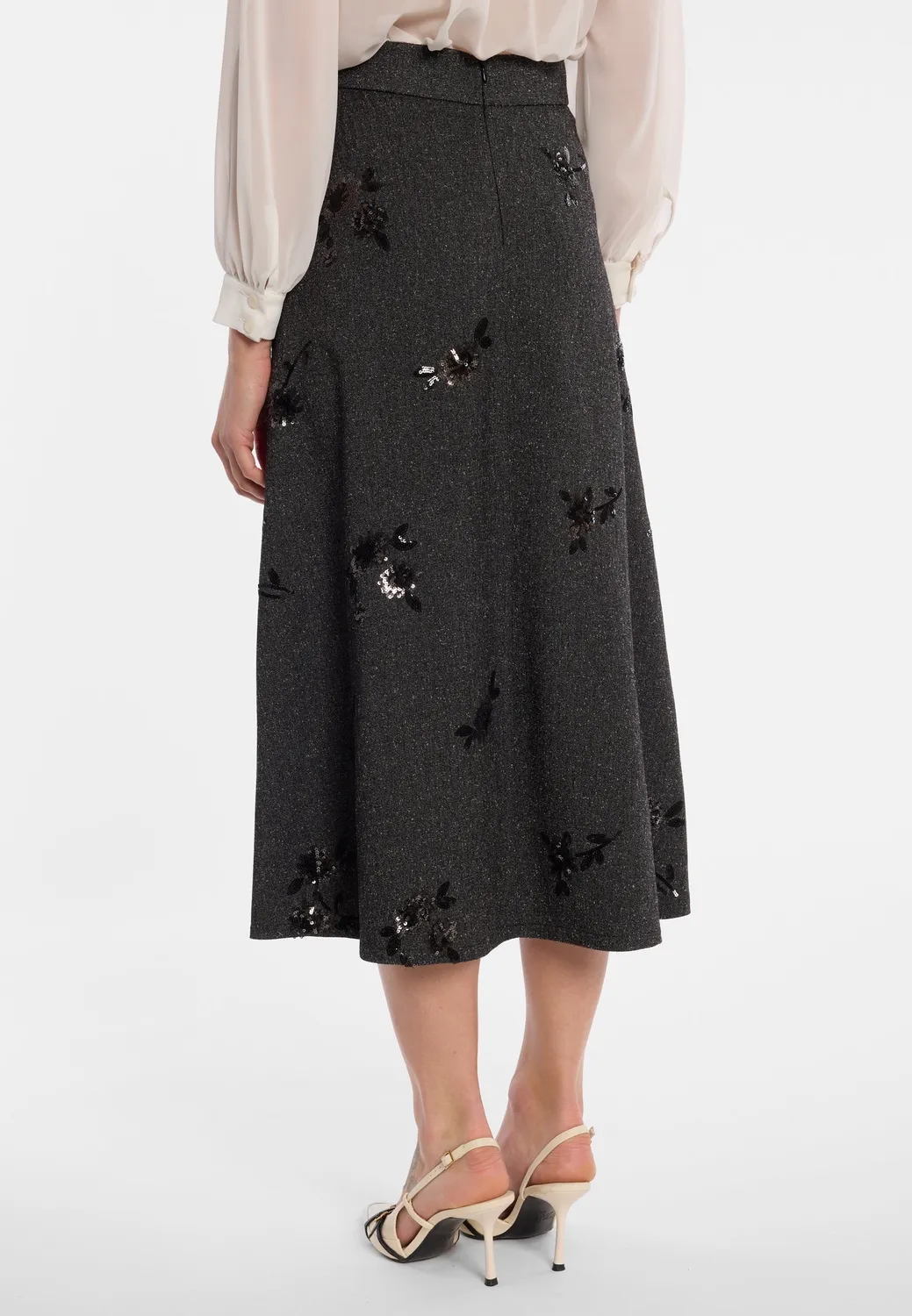 Ana Alcazar Evanna gonna midi tweed lurex