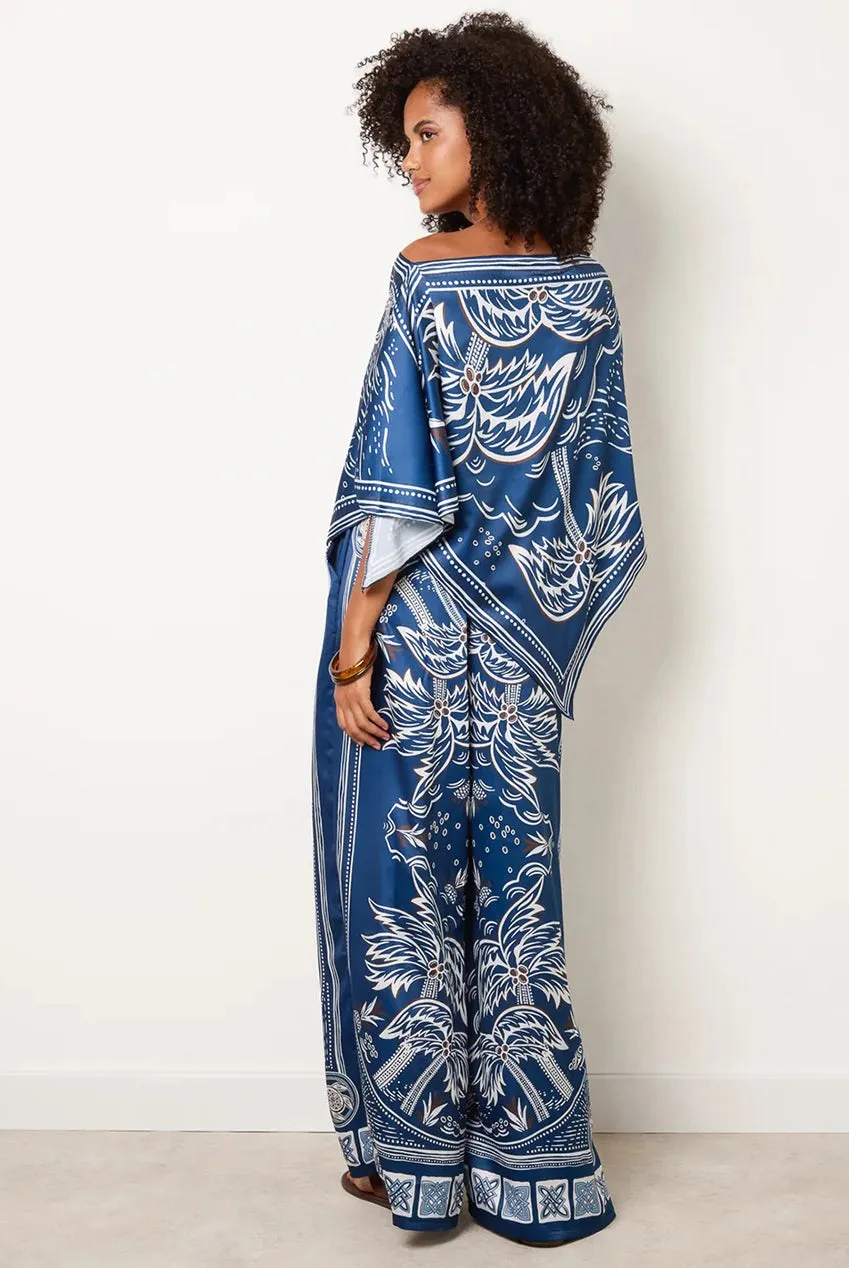 Blue Vanilla completo stampa foulard navy gamba larga