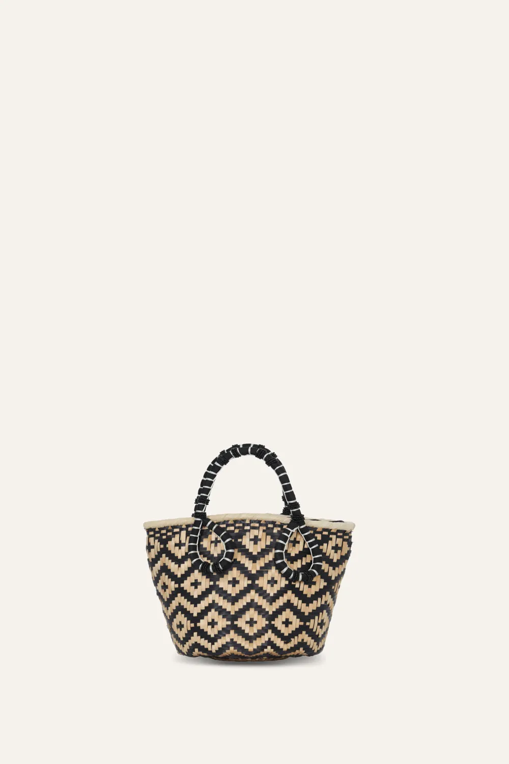 Johanna Ortiz Mythical Ship borsa paglia nero mini