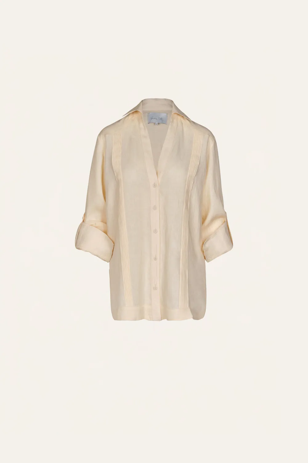 Johanna Ortiz Manly Guayabera camicia lino ecru