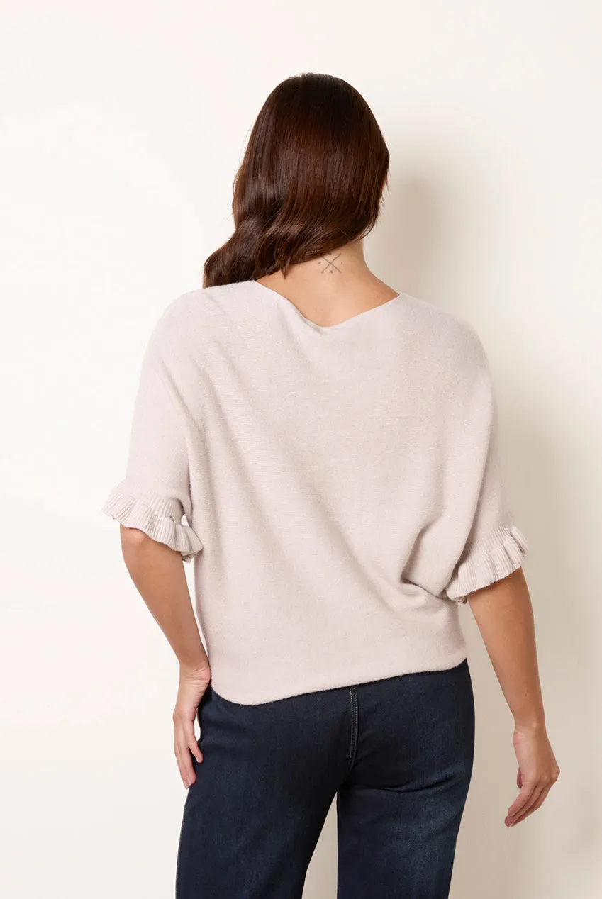 Blue Vanilla Batwing maglione beige scollo tondo