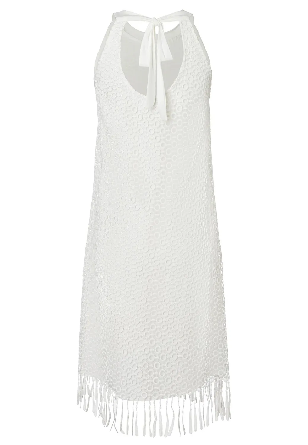 Ana Alcazar Rajala abito in pizzo bianco corto