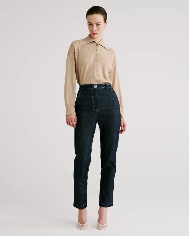 Violante Nessi New York Jeans blu denim organico dritto