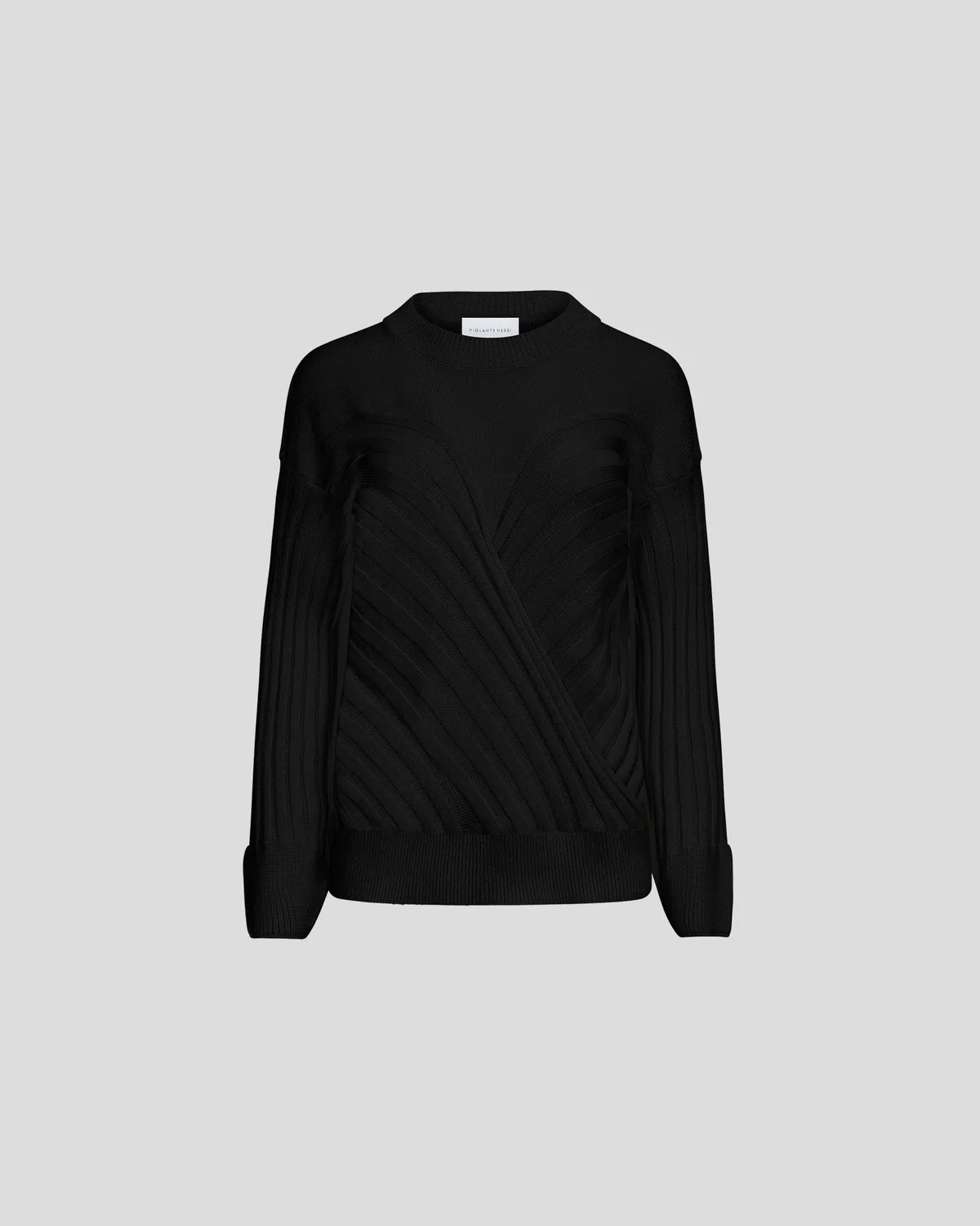 Violante Nessi Renny maglione nero cashmere cotone