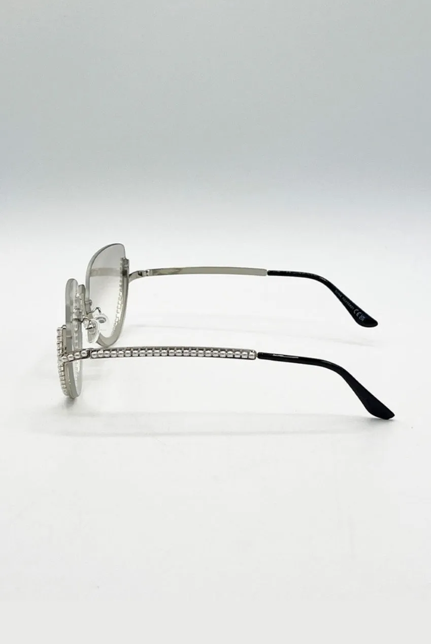 SVNX SG2503321 occhiali da sole argento lenti grigie