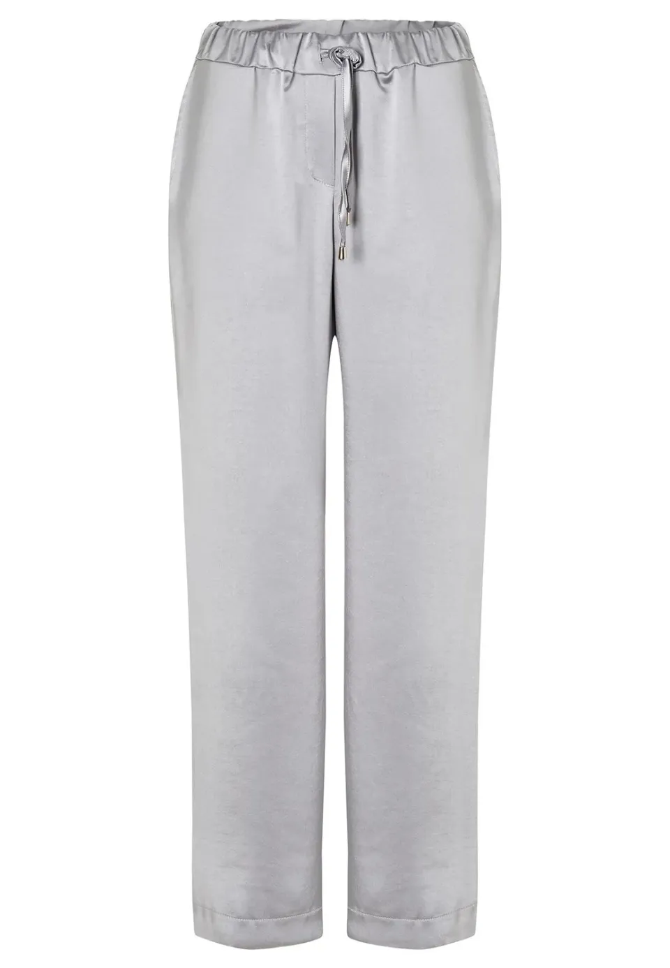 Ana Alcazar Sibby pantaloni satin argento coulisse