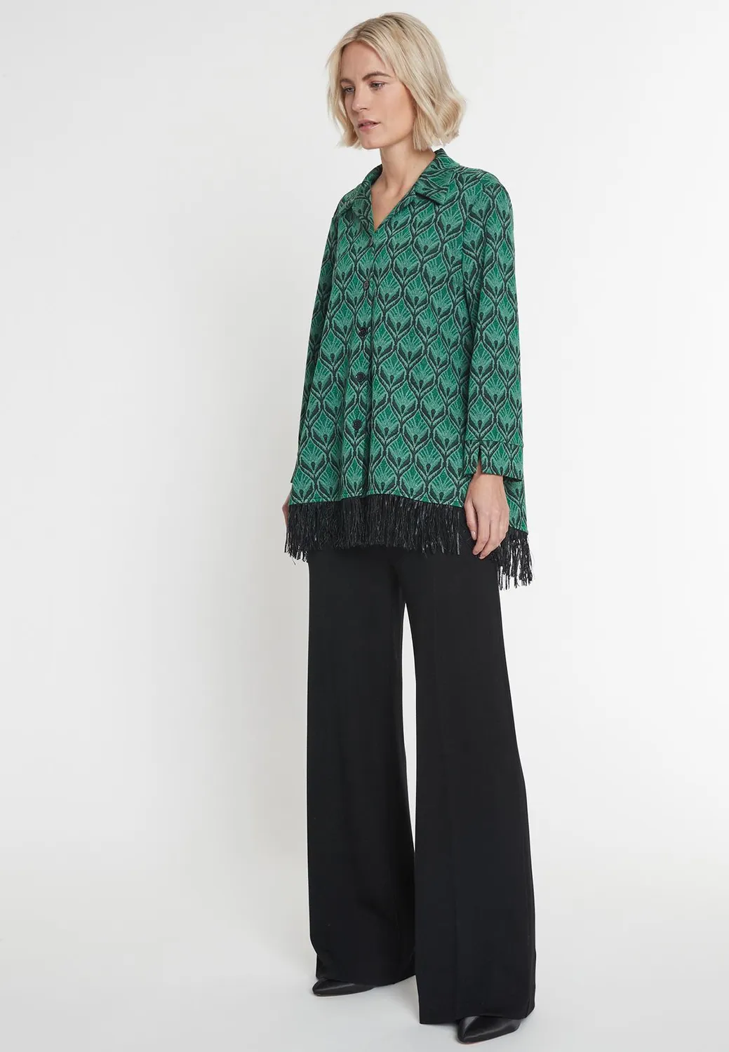 Ana Alcazar Mihina camicetta svasata verde-blu