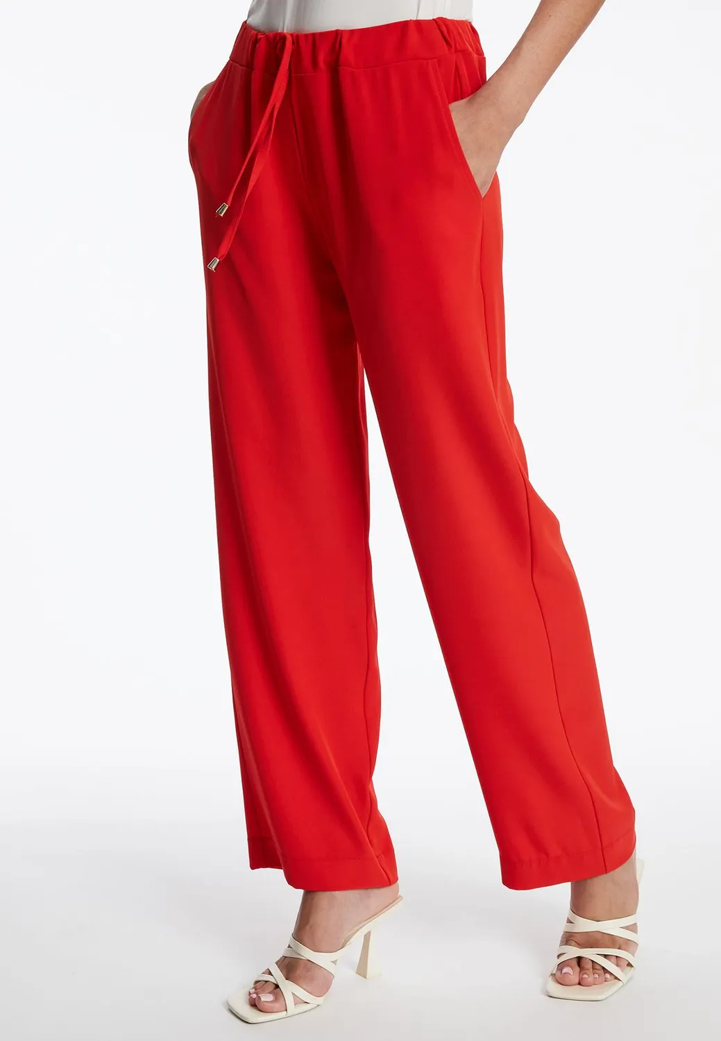 Ana Alcazar Zafosy pantaloni rossi larghi sportivi