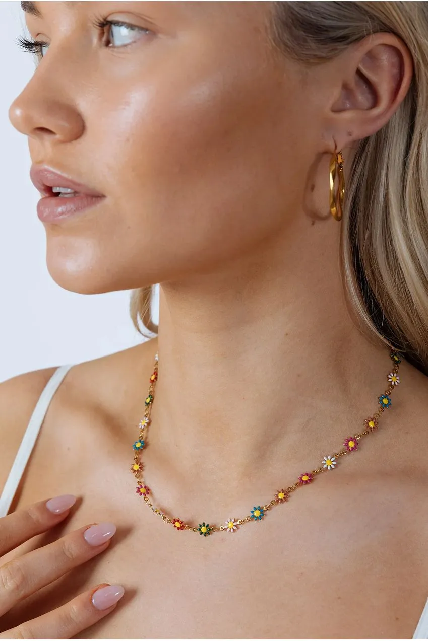 SVNX Daisy Chain collana oro multi fiori