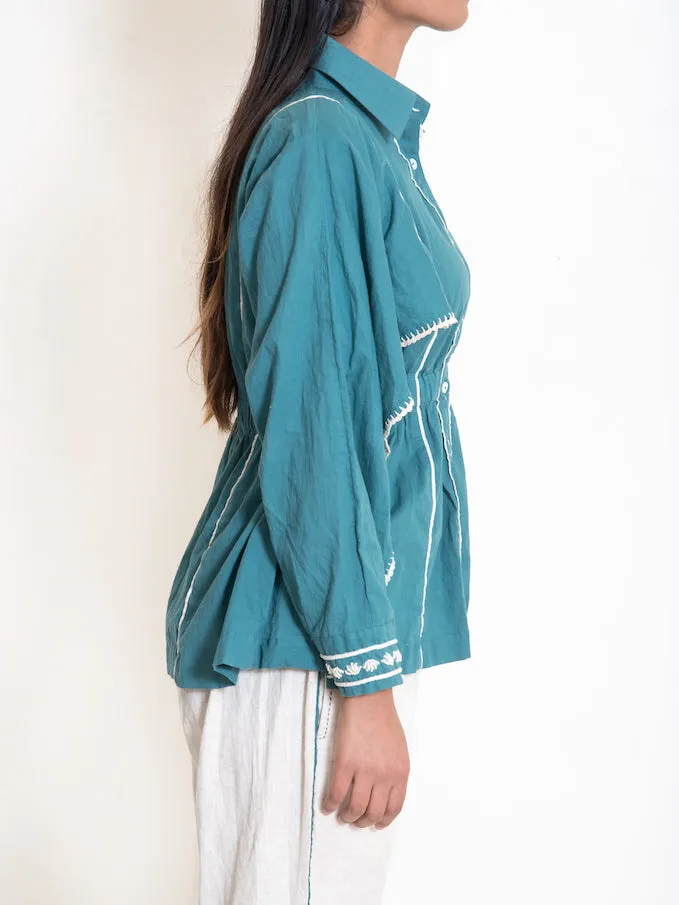 Our Dve Cordelia Cuttle coordinato cotone verde turchese