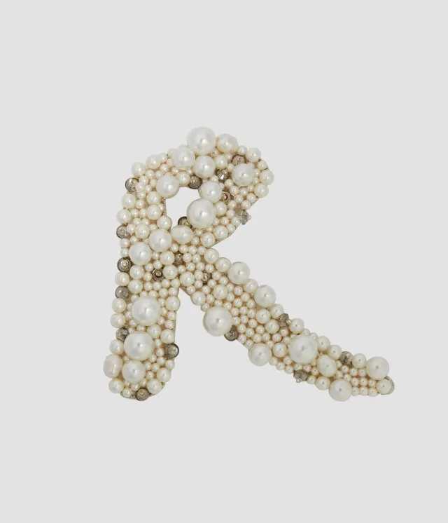 Erdem Pearl Alphabet Brooch R spilla lettera R perle