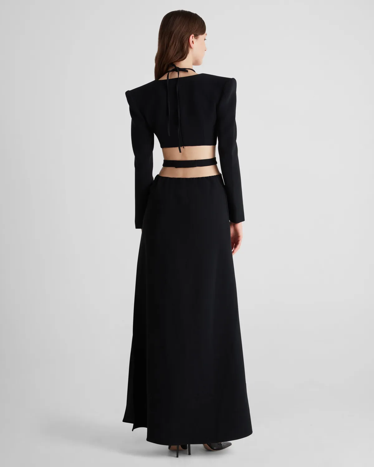Violante Nessi Bruna abito da sera cut-out nero