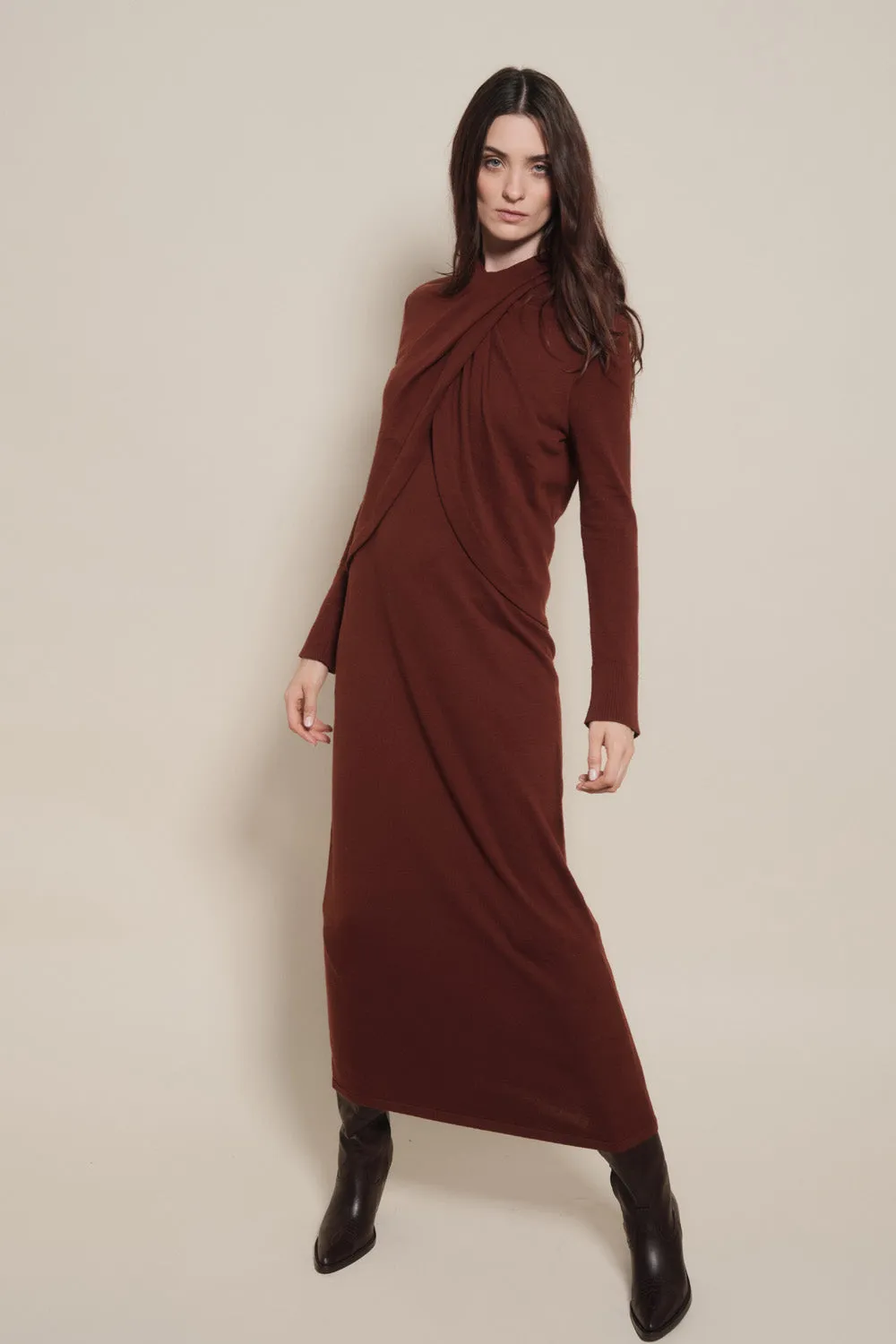 Johanna Ortiz Celestial Silence Abito midi marrone