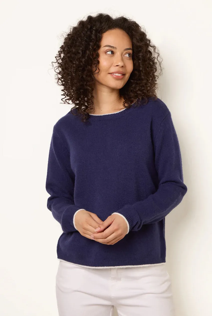 Blue Vanilla Back Bow maglione navy fiocco schiena