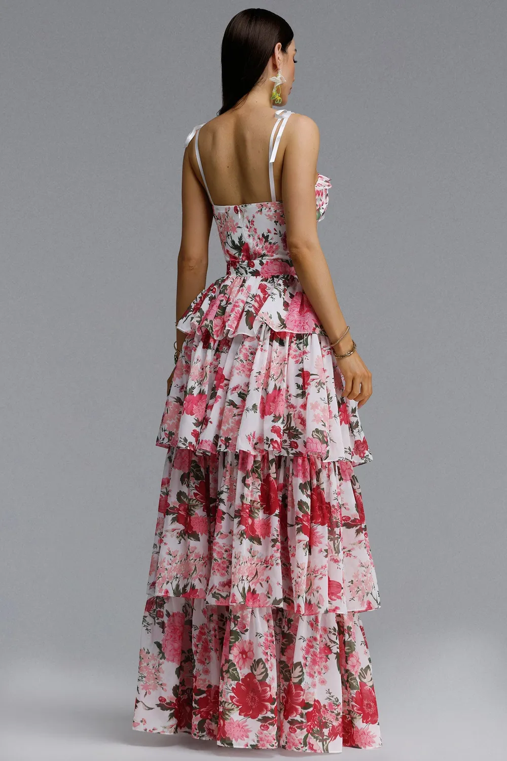 Bella Barnett Flowy Halter maxi abito rosa floreale