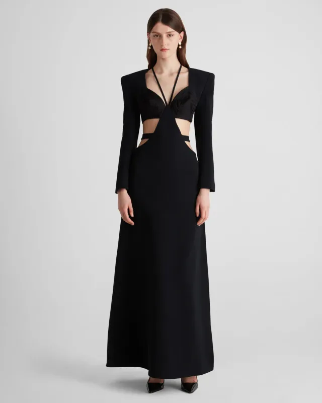 Violante Nessi Bruna abito da sera cut-out nero
