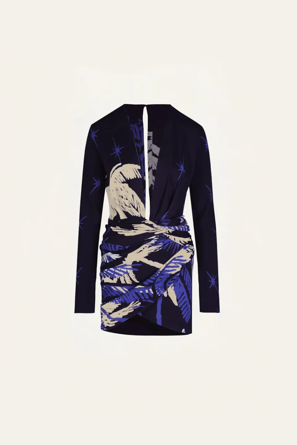 Johanna Ortiz Gangaway abito mini navy ecru crepe