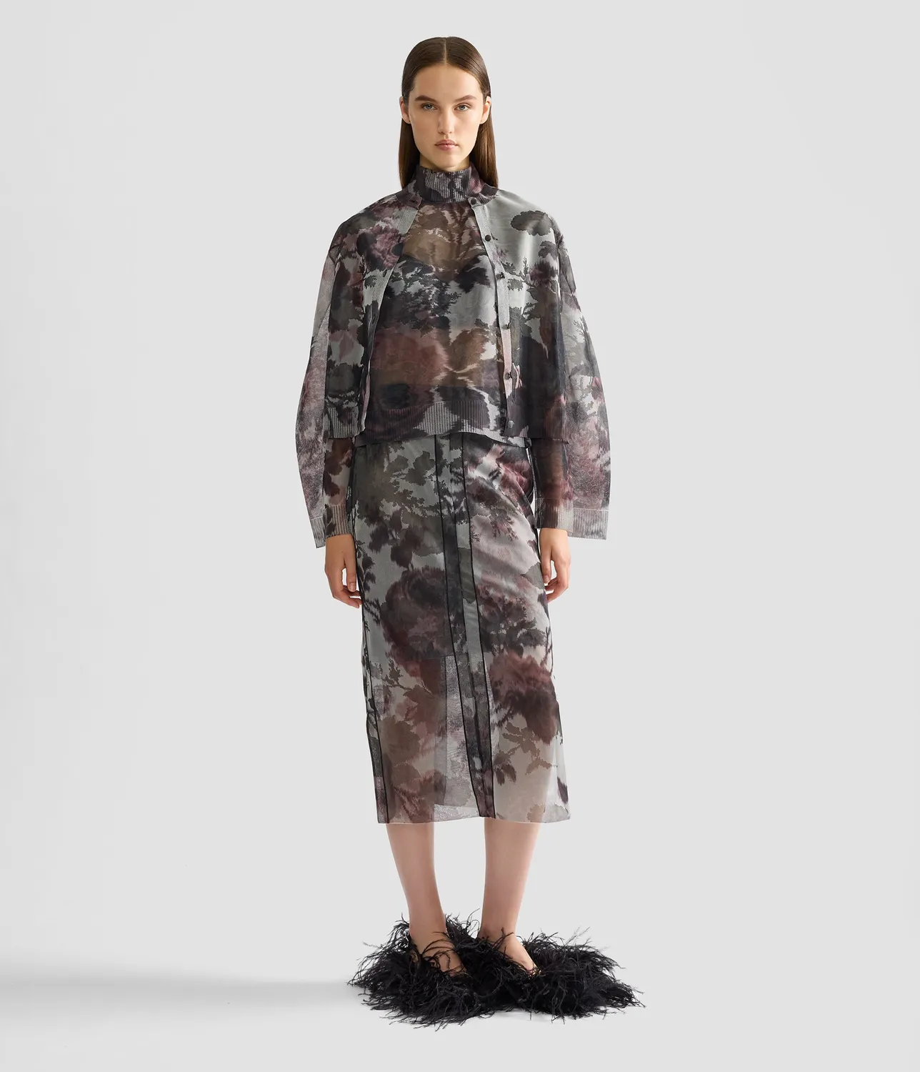 Erdem Cardigan Jacquard Floreale Semivelato