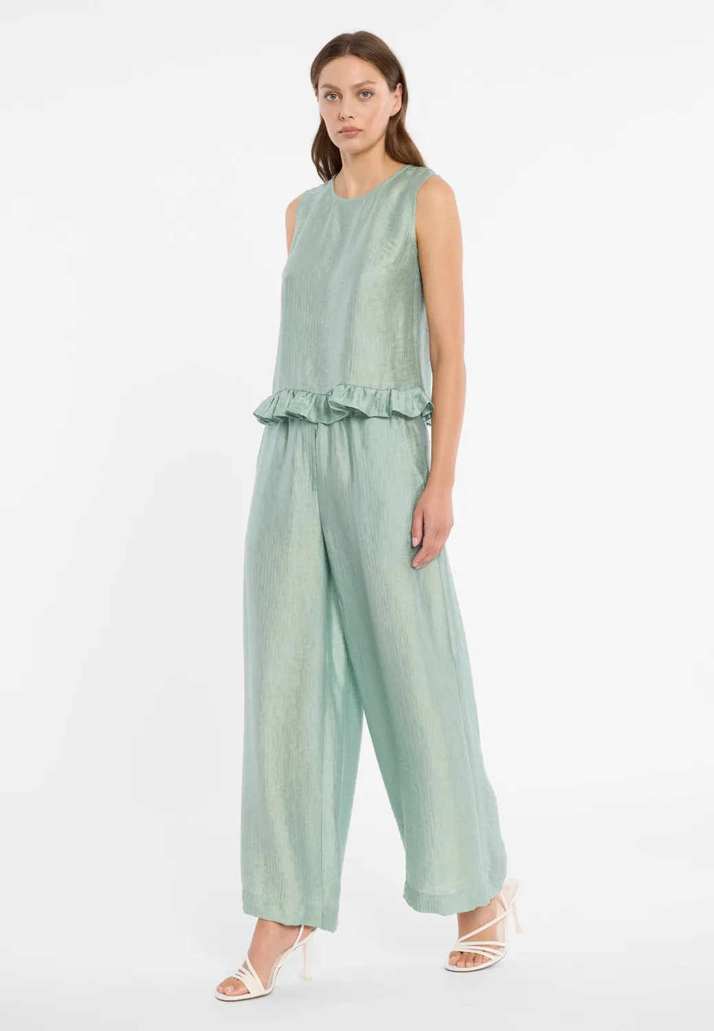 Ana Alcazar Dorell top peplum verde salvia