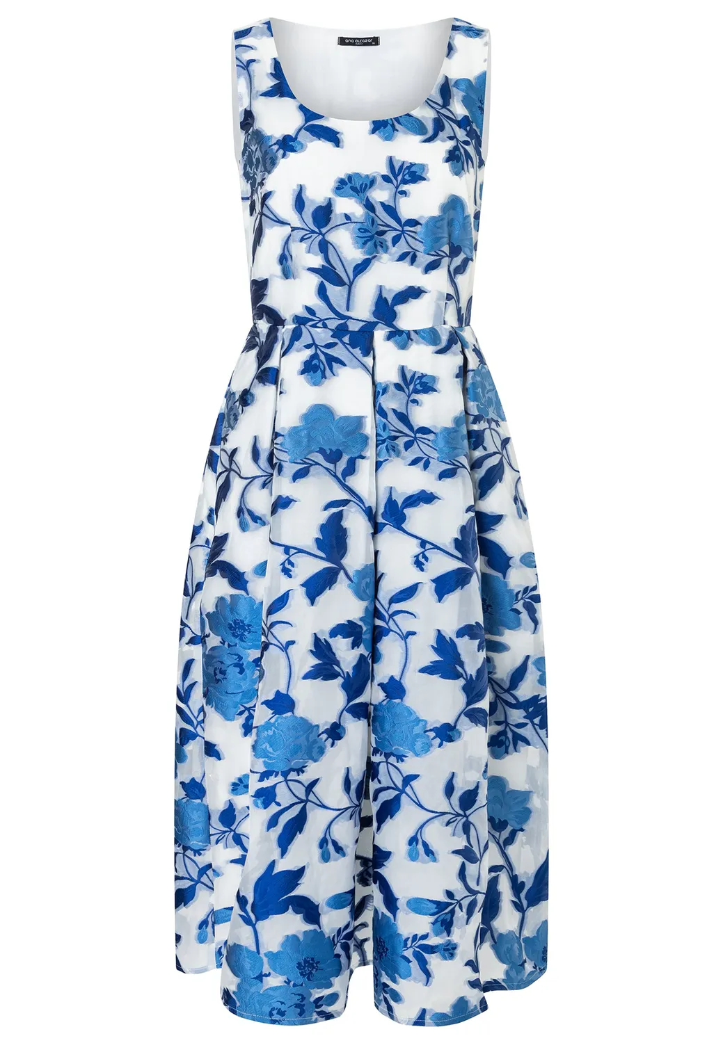 Ana Alcazar Damia abito midi blu fantasia