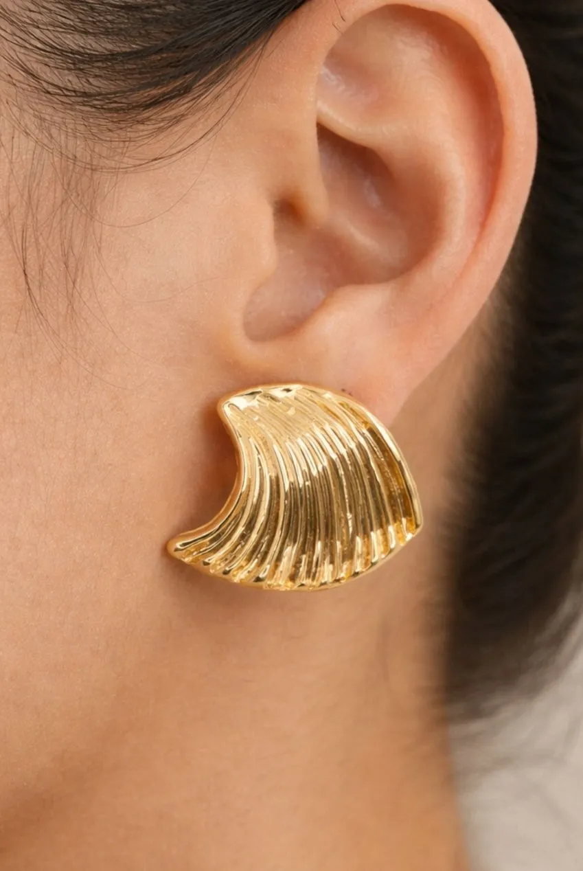 Uchi & Soto Nami Gold Wave orecchini oro large
