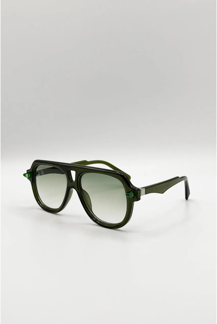 SVNX Bold Navigator Occhiali da Sole Verdi Lente Verde